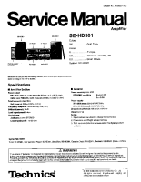 Technics - SEHD-301 - Service manual 